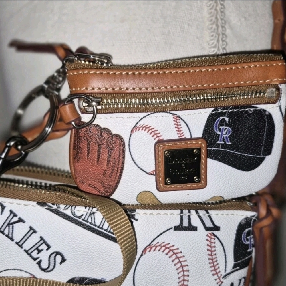 Dooney & Bourke White Baseball Print Crossbody Bag - Picture 2 of 15